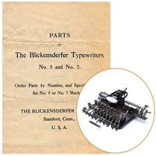 Repro Blickensderfer No.5 Typewriter Parts Catalog Antique Vtg Schreibmaschine