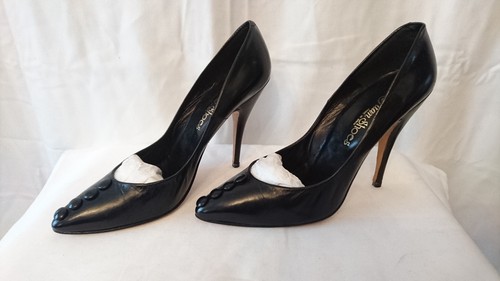 Court Shoes " Black " - Top Buttons JUAN SHOES T.39 - Picture 2 of 6
