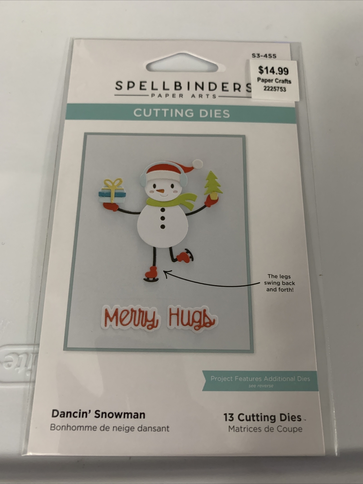 Spellbinders Etched Dies-Dancin' Snowman Tinsel Time -S3455