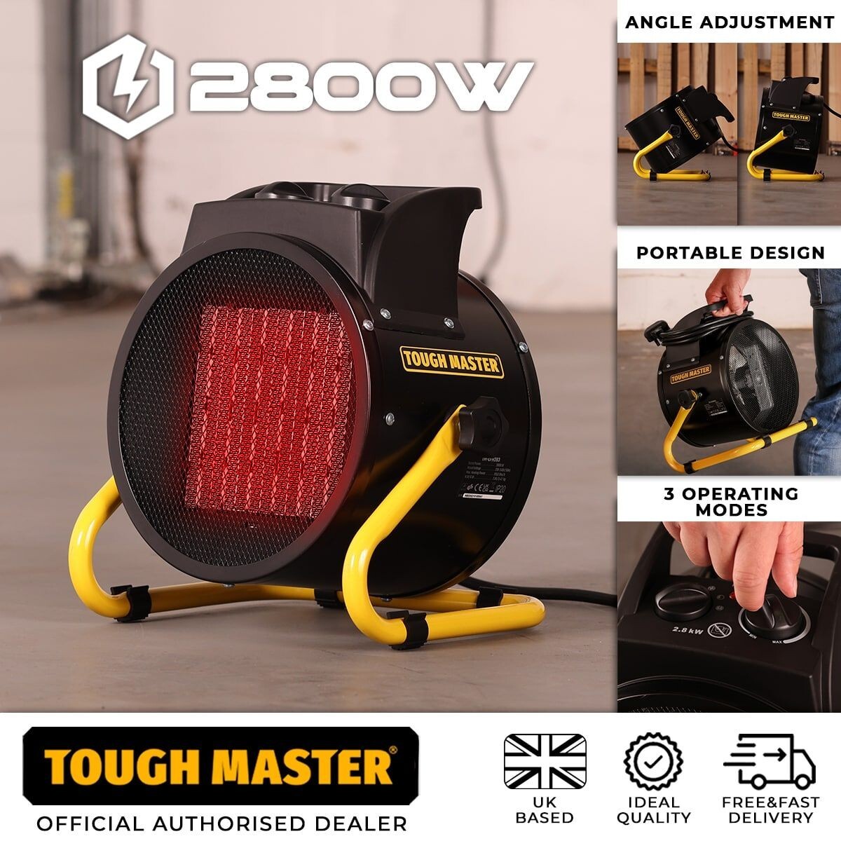 Industrial Tilting Workshop Heater Electric Turbo Fan Heater