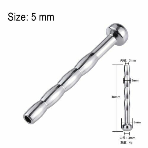 7 Sizes Metal Penis Hollowout Spiral Dilator Sounding Dilator Tube with 4 Balls - Picture 13 of 32