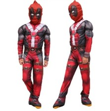 Suit Deadpool x-Men Muscular Fancy Child 3 Sizes Dispinible