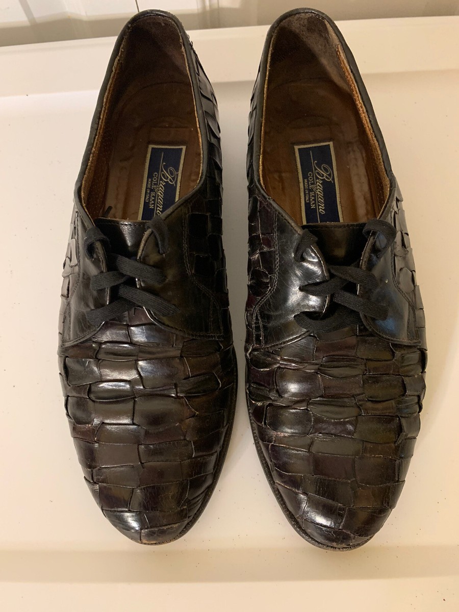 COLE HAAN Bragano Mens Dress Shoes Brown Woven Leather  display picture 1