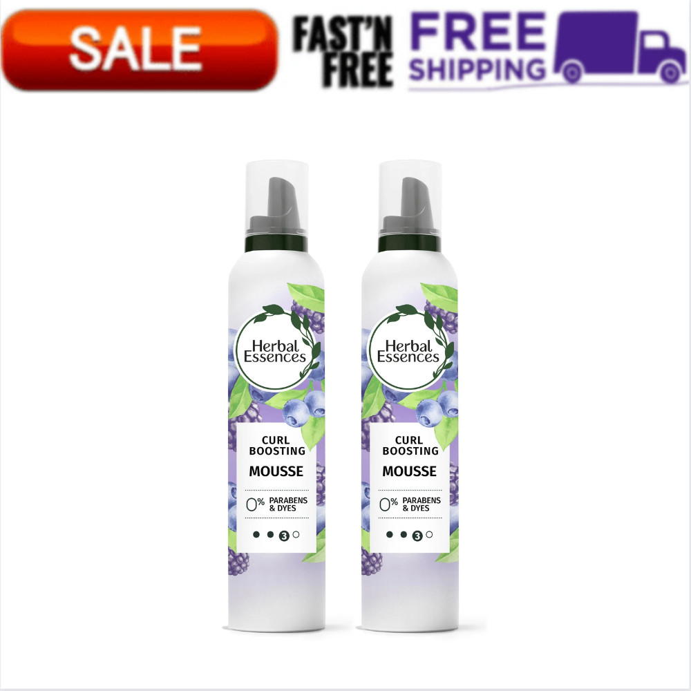 Herbal Essences Curl Boosting Mousse for Curly Hair, 24-Hour Hold, 2-Pack, 6.8Oz