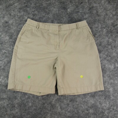 Classic Elements Shorts Womens 18 Beige Flat Front Chino High Rise Cotton Casual