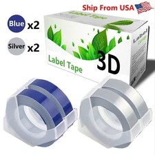 (2Blue+2Silver) LabelTape 3D Fit For Dymo 1595GY 1540 Dymo 814580