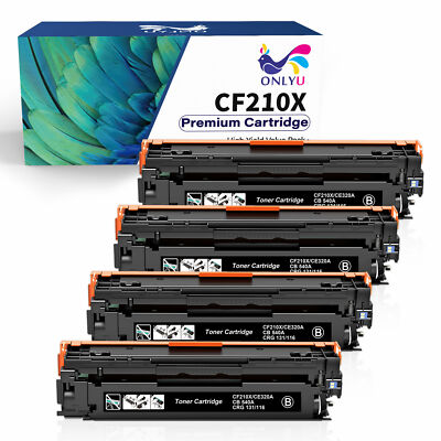4x CF210X 131A Black Toner Cartridges For HP LaserJet Pro 200 MFP M276n M276nw