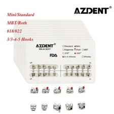 Dental Orthodontic Metal Brackets Braces Mini/Standard Roth/MBT 022/018 AZDENT