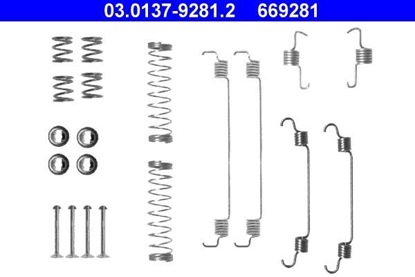 ATE 03.0137-9281.2 ZubehöRsatz, Bremsbacken FüR CitroËN DS Peugeot-image