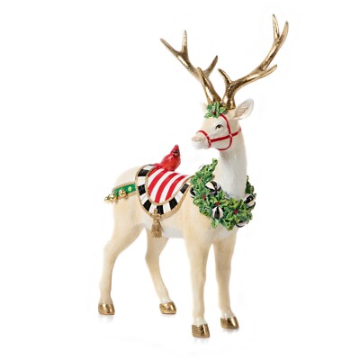MacKENZIE CHILDS JOLLY WHITE STANDING DEER BNIB