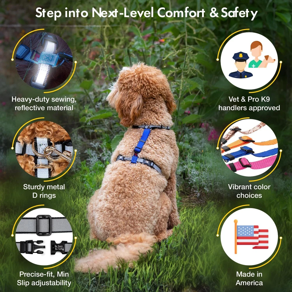 Dog Harness for Large Dogs - No Pull Fully Customizable Fitment - 3M Reflecti...