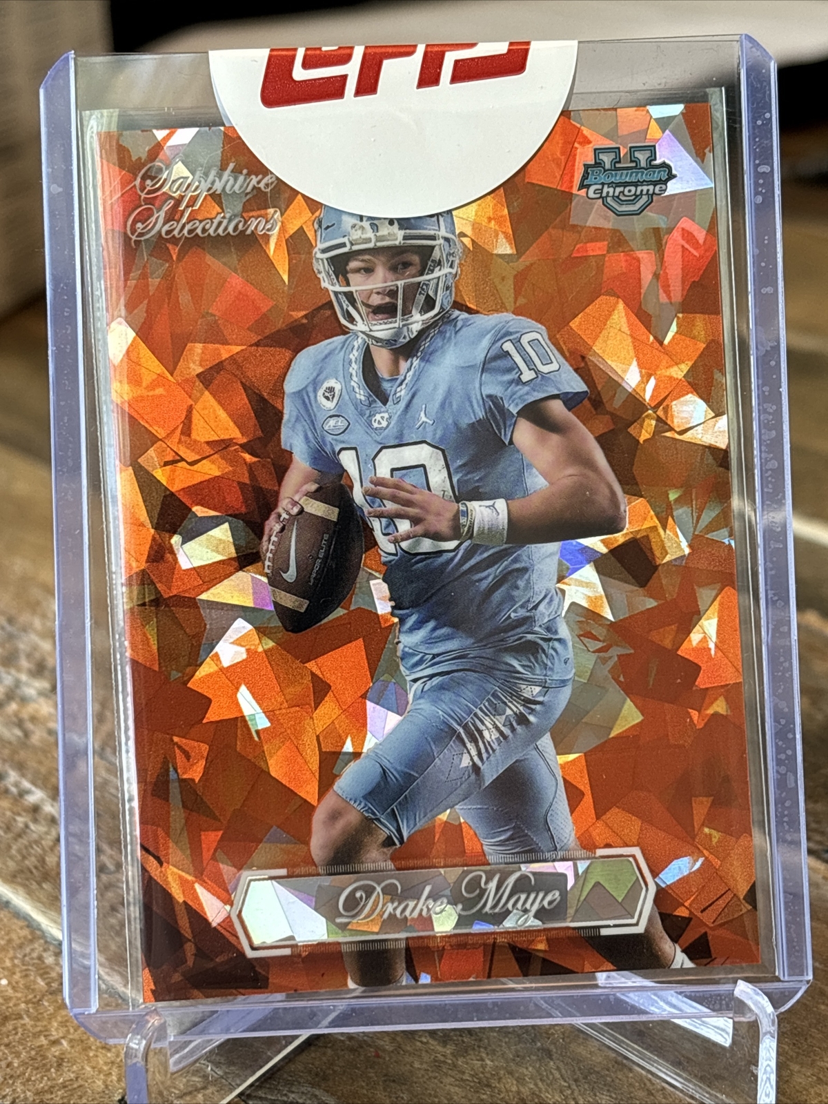 🔥2023 BOWMAN CHROME U SAPPHIRE SELECTIONS DRAKE MAYE ROOKIE  ORANGE  17/25 🔥