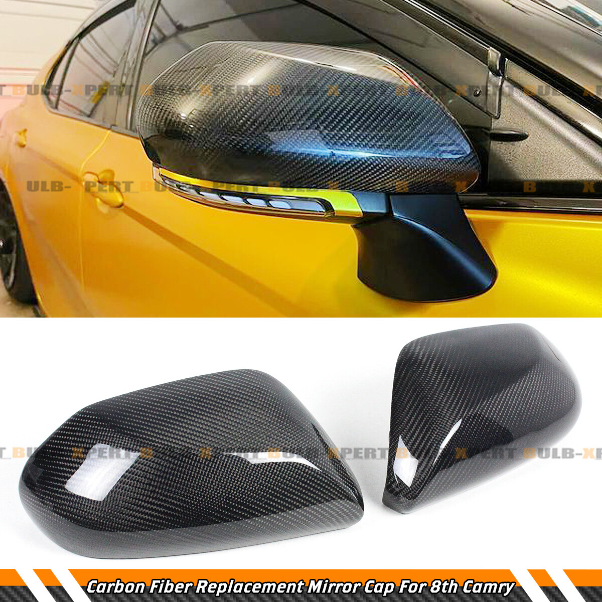 FOR 18-24 TOYOTA CAMRY LE SE XLE XSE CARBON FIBER SIDE MIRROR
