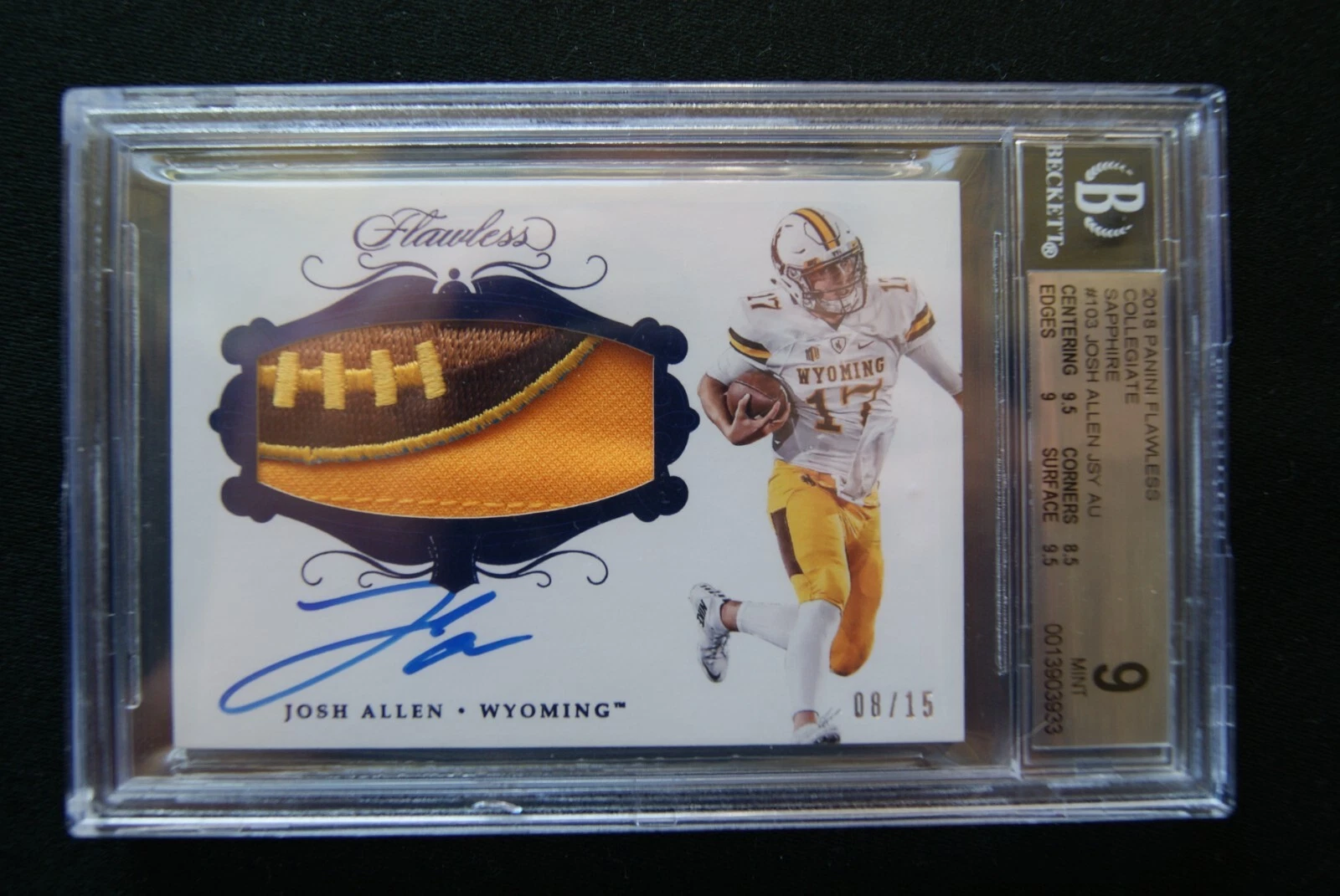 Josh Allen Panini Flawless Collegiate #49 Sapphire