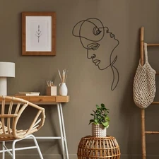 Woman and Man Face Abstract Metal Wall Art, Wall Decor, Large Wall Art,