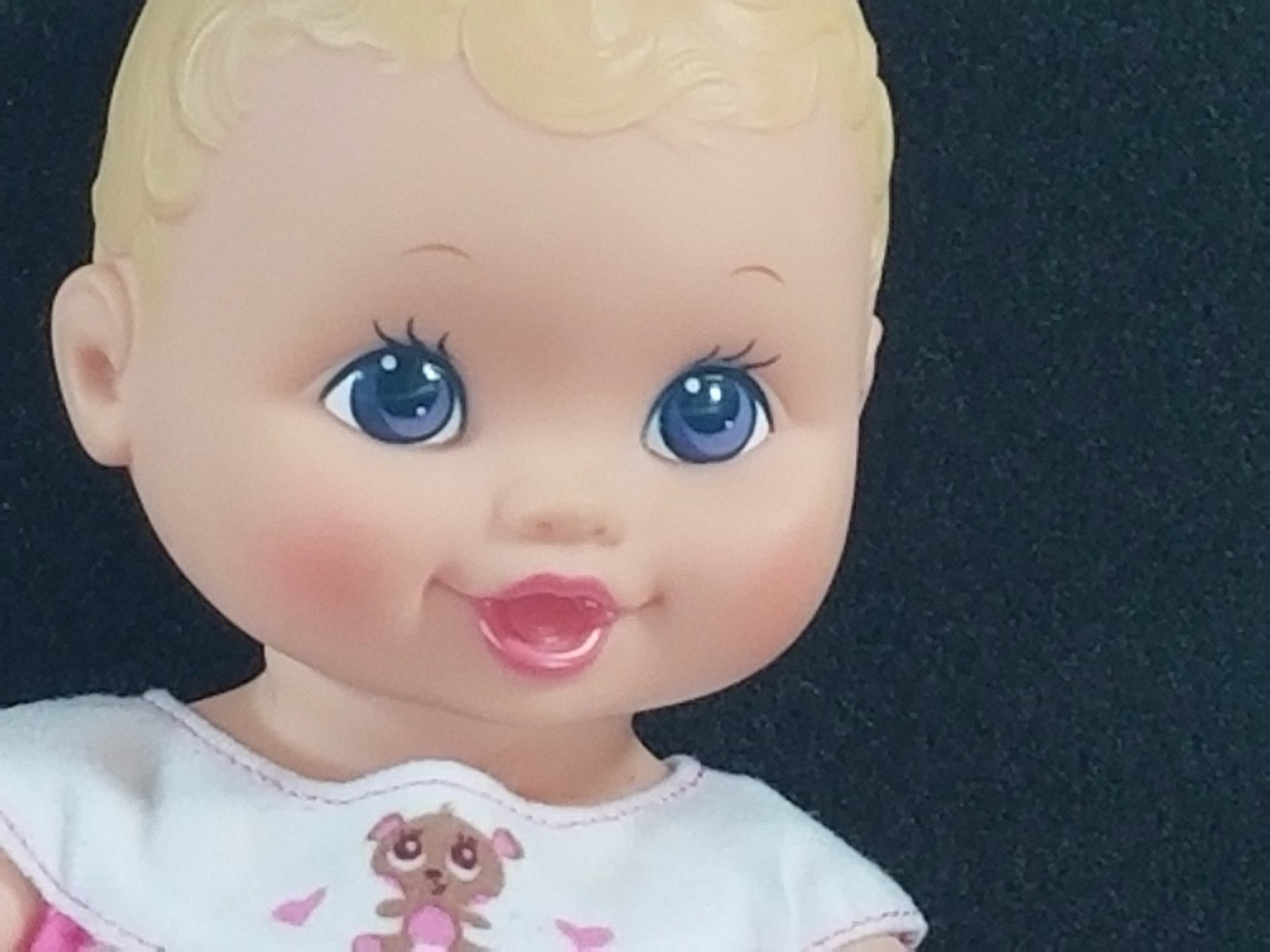 1999 Lauer Toys Water Baby Rubber Doll Blonde Hair Pink Dress Bear eBay