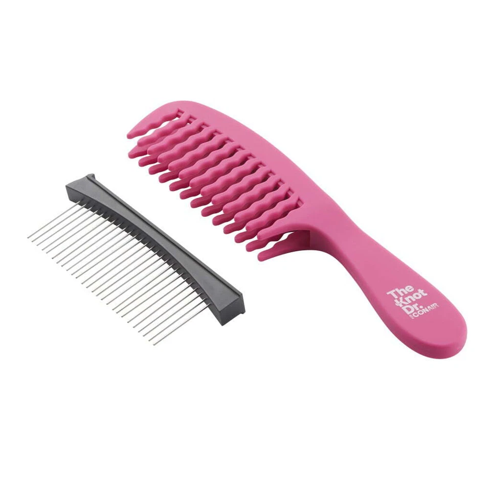 The Knot Dr. For Conair Pro Brite 2-in-1 Detangle Dual-Row Comb, Pink, 1-Piece - Image 4 of 4