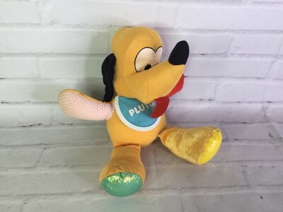 VTG 1990 Mattel Disney Pluto Plush Stuffed Animal Toy Colors Dog 