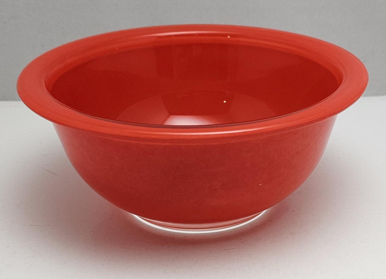 Vintage Pyrex #322 Red Mixing Bowl with Clear Glass Bottom
