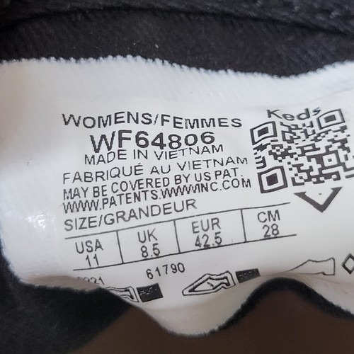 Keds Champion Canvas Sneakers Solid Black Women’s Size 12.5 NEW WF64806 - Picture 10 of 10