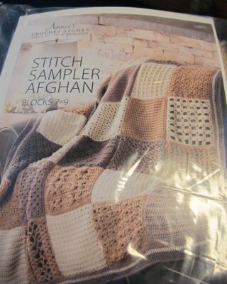 Annie s Stitch Sampler Crochet Afghan Yarn & Pattern Blocks 7-9 SEALED In Pack