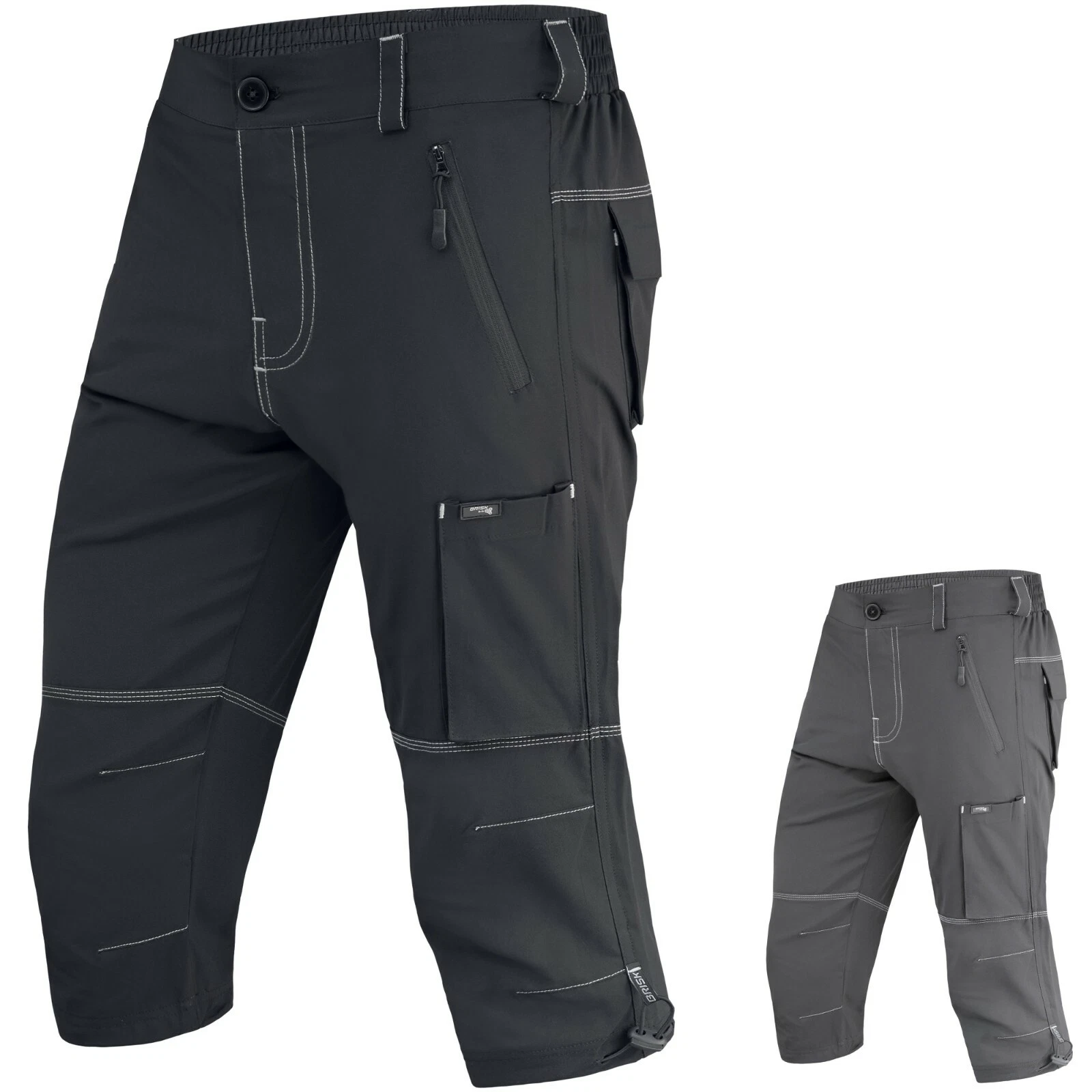 Briskbike Mens Cycling Downhill 3/4 Shorts MTB Mountain Bike Long Cycling Short