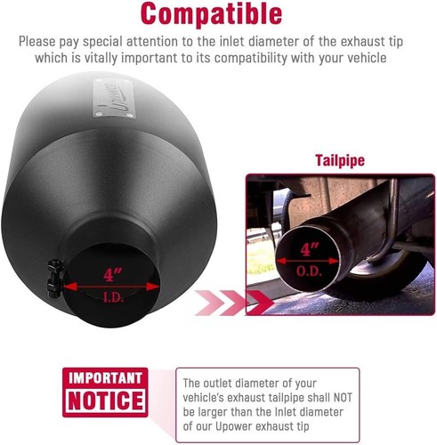 Premium 4 Inch Inlet 10 Inch Outlet Stainless Steel Exhaust Tip - Bolt-On Design - Bild 4 von 9