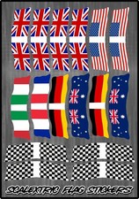 Slot Car Scalextric Flag Scenery Stickers Decals 1/32 Mixed Sheet x 16