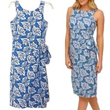 Patagonia Pataloha Dress Size 2 Hawaiian Cotton Berlin Blue Tropical Floral NWT