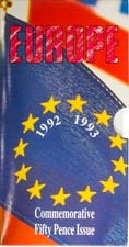 1992-93 EUROPE 50P - FIFTY PENCE BRILLIANT UNCIRCULATED - BU - COIN PACK