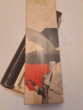Vintage1968 Shaw Umbrella in leather case, original box, papers bill of sale