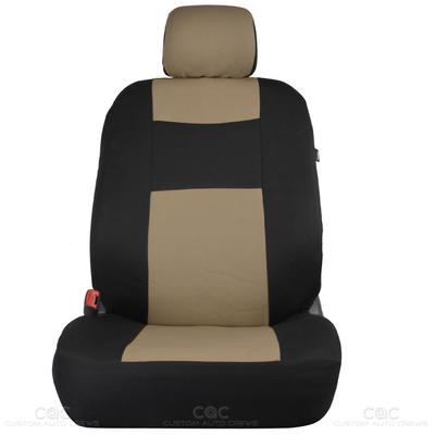 Funda De Asiento Y Forro De Volante 2 Tonos Negro/marrón En PU Y Tela – BDK