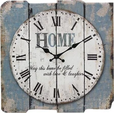 Stonebriar SB-6158A Worn Blue 15" Square White Wall Clock