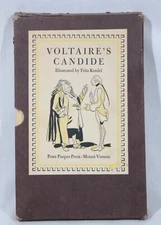 VOLTAIRE'S CANDIDE PETER PAUPER PRESS BOOK IN BOX COVER FRITZ KREDEL ILLUSTRATOR