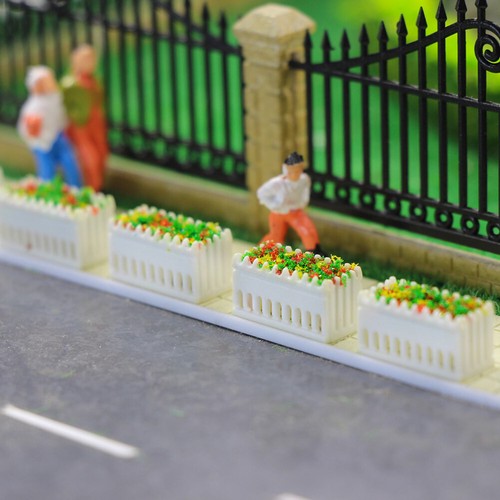 GY39100 12pcs Model Rectangle Flowerbed Park Garden Railway Border Parterre1:100 - Picture 3 of 4