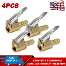 （4） 8mm Car Tyre Wheel Tire Air Chuck Inflator Pump Valve Clip Connector Brass