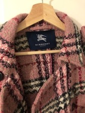 Burberry Womens Pink Tartan Wool Mac!!
