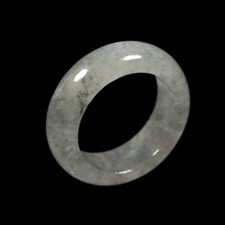 Size 5.25 Certified Grade A 100 Natural Black Green Icy Jadeite Jade Ring 04859