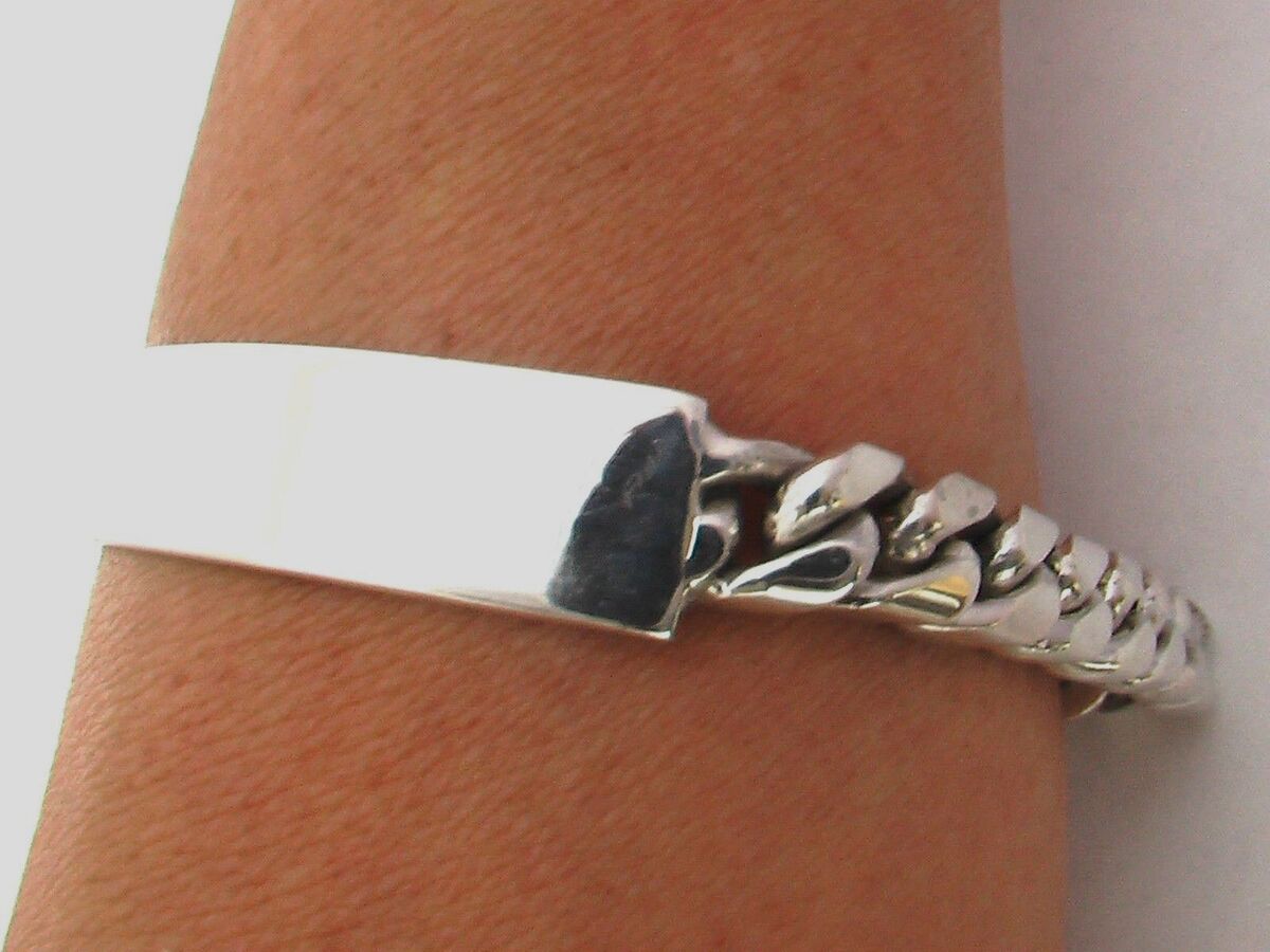 Taxco Mexico 925 Sterling Silver Chain ID Bracelets. 8 Taxco Mexico 925 Sterling Silver Chain ID Bracelets. 8