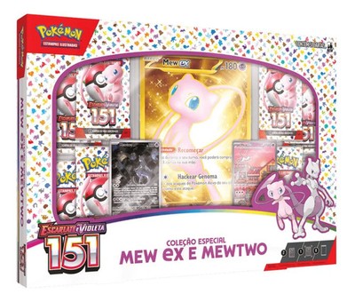 Pokemon Mew Ex & Mewtwo Box Set Scarlet & Violet 151 PORTUGUESE