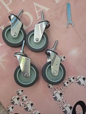 Finnhomy Roulette Roues 3 Pouces Lot de 4 Roulettes à Tige Filetée Résistantes 5/16-18x