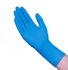 12" Disposable Blue Nitrile Long Cuff Powder Free Gloves 5.5 MIL Thicknes