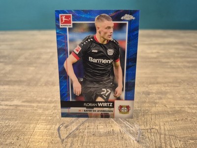 Florian Wirtz 20/21 Topps Chrome Bundesliga Blue Wave Refractor Rookie /150