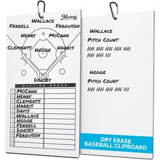Dry Erase Coaches Clipboard  Double-Sided Dry Erase White Board Baseball 