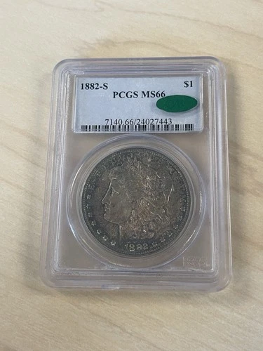 1882-S $1 Morgan Silver Dollar - PCGS MS66 CAC Beautiful Toning