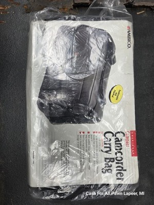 Vintage Ambico Black Padded Camera Camcorder Shoulder Bag w vhs head cleaner nip