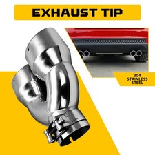 2.5 Inlet 7 Outlet 8.5 Long Stainless Steel Exhaust Tip Dual Pipe Chrome Exd 2.5 Inlet 7 Outlet 8.5 Long Stainless Steel Exhaust Tip Dual Pipe Chrome Exd