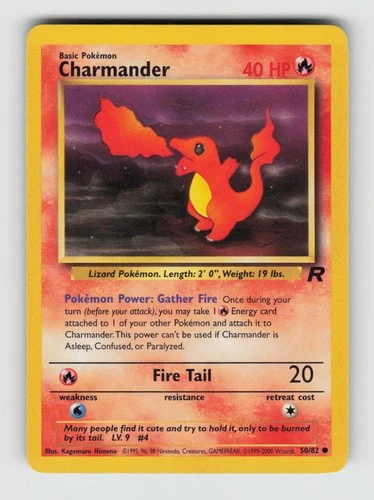 Charmander 50/82 Team Rocket Pokemon Unlimited LP