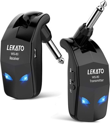 LEKATO 2,4 GHz Kabelloses Gitarrensystem Kabelloser Sender Empfänger für Gitarre