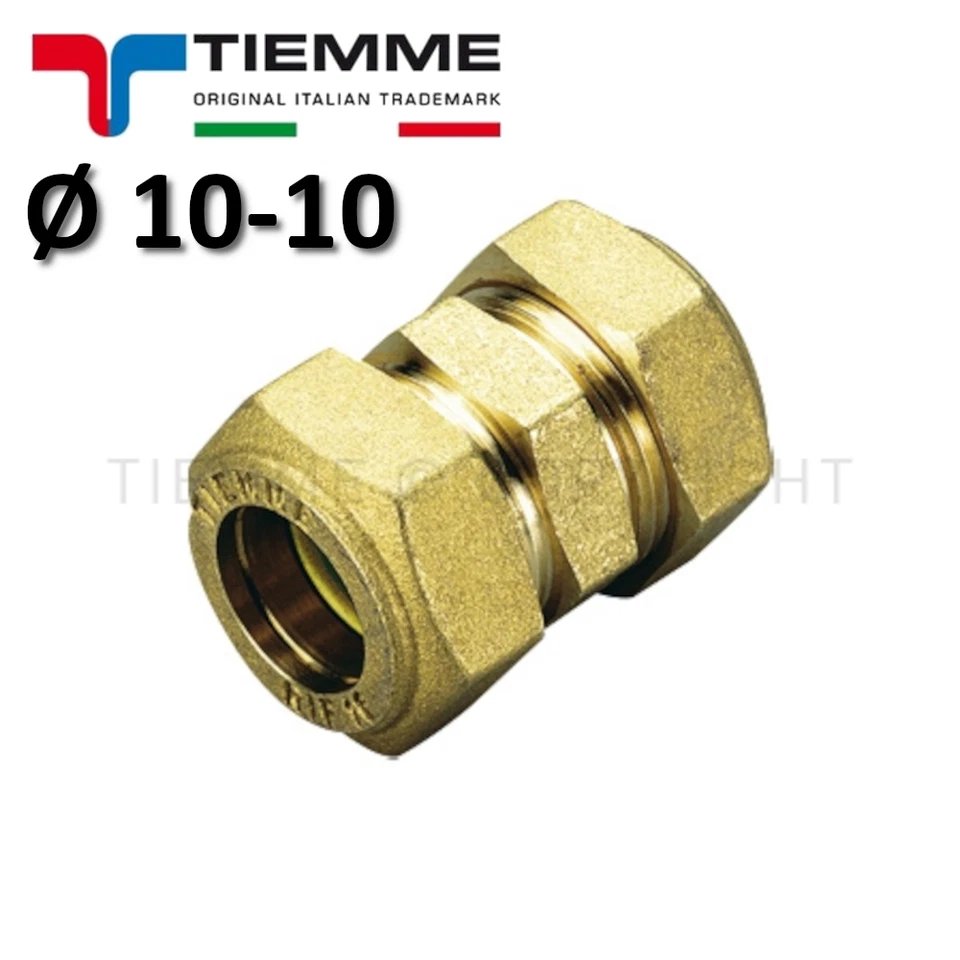 Raccord droit à compression pour tuyau en cuivre ø 10-10 mm - Photo 1/1